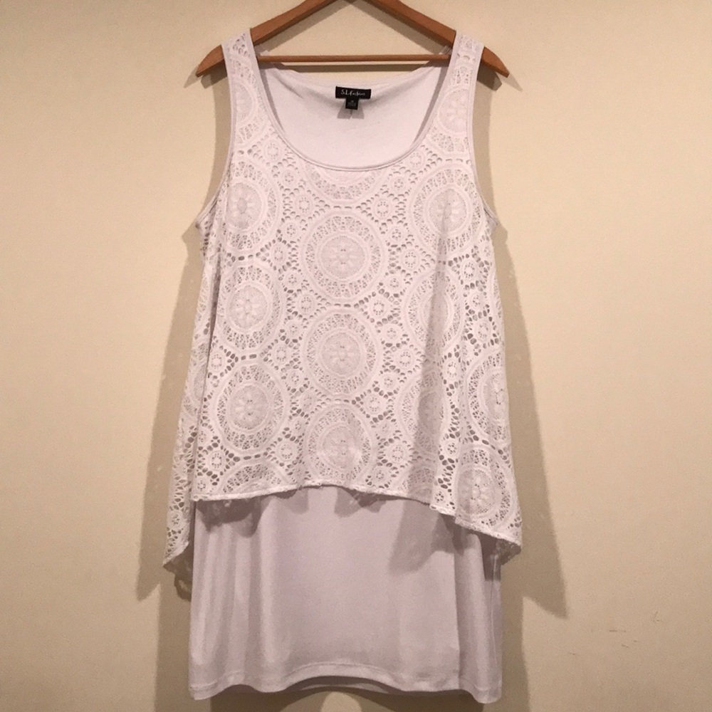 Plus Size Mini White Lace Dress